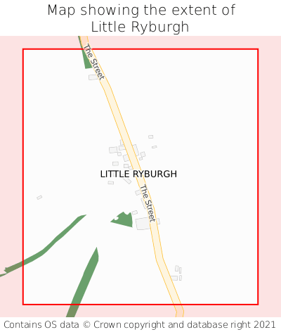 Map showing extent of Little Ryburgh as bounding box