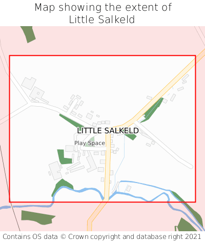 Map showing extent of Little Salkeld as bounding box