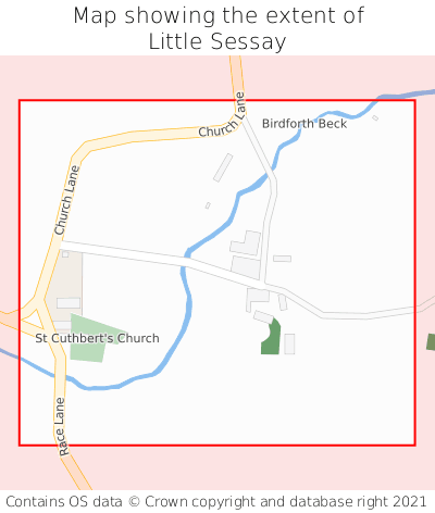 Map showing extent of Little Sessay as bounding box