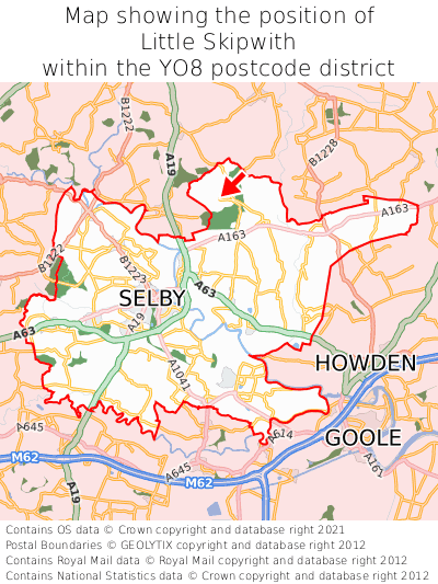 Map showing location of Little Skipwith within YO8