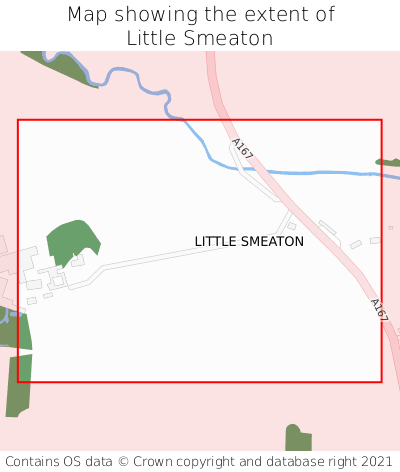 Map showing extent of Little Smeaton as bounding box
