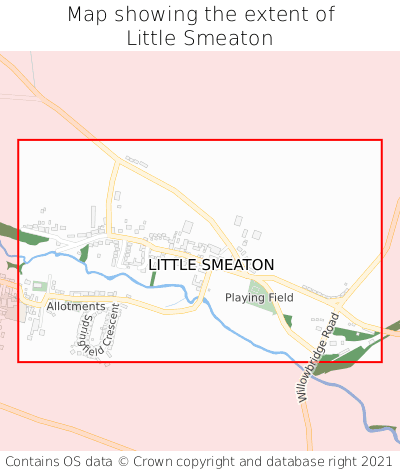 Map showing extent of Little Smeaton as bounding box