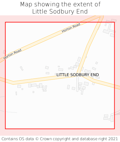 Map showing extent of Little Sodbury End as bounding box