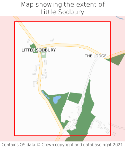 Map showing extent of Little Sodbury as bounding box