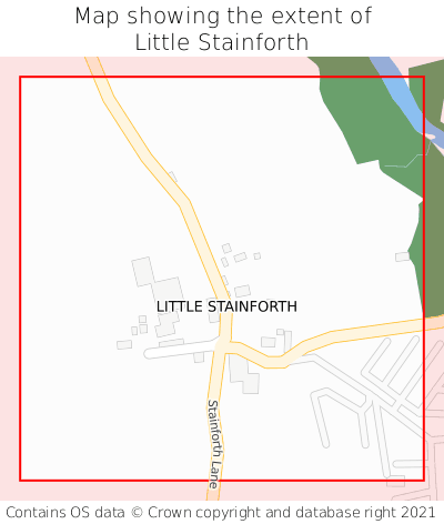 Map showing extent of Little Stainforth as bounding box