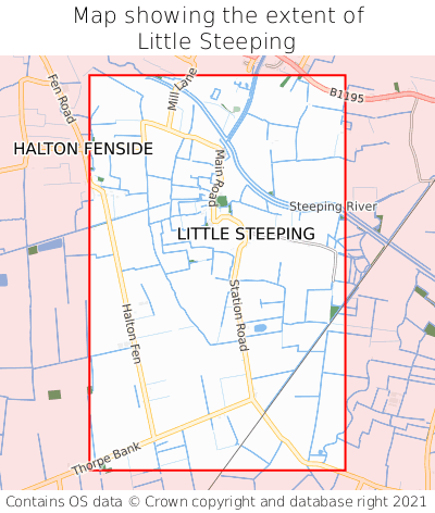 Map showing extent of Little Steeping as bounding box