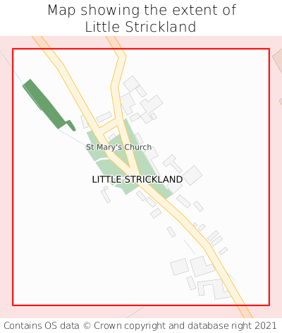 Map showing extent of Little Strickland as bounding box
