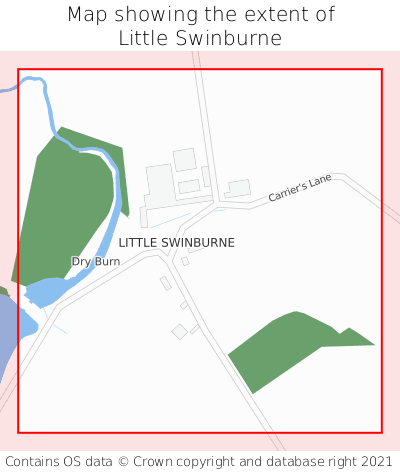 Map showing extent of Little Swinburne as bounding box