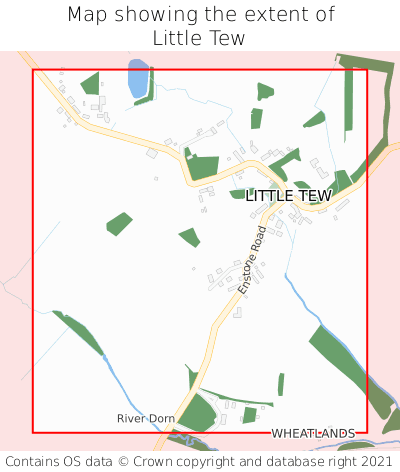 Map showing extent of Little Tew as bounding box