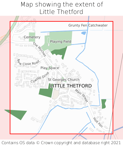 Map showing extent of Little Thetford as bounding box
