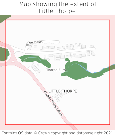 Map showing extent of Little Thorpe as bounding box
