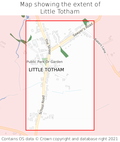 Map showing extent of Little Totham as bounding box
