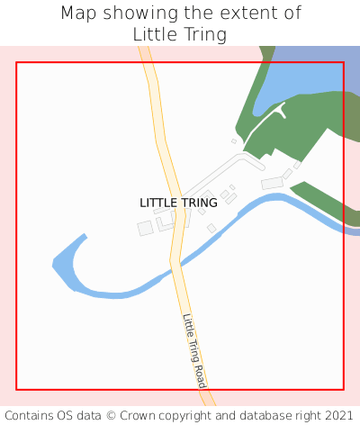 Map showing extent of Little Tring as bounding box