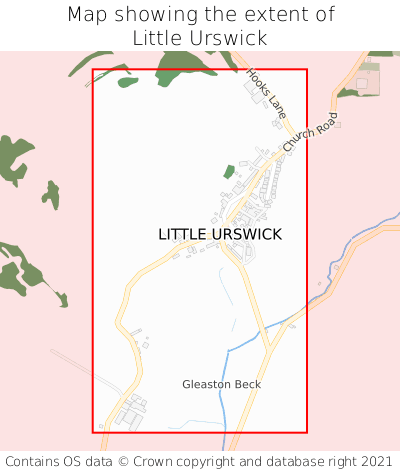 Map showing extent of Little Urswick as bounding box