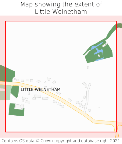 Map showing extent of Little Welnetham as bounding box