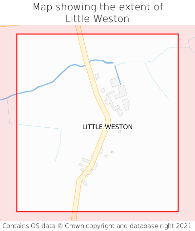 Map showing extent of Little Weston as bounding box
