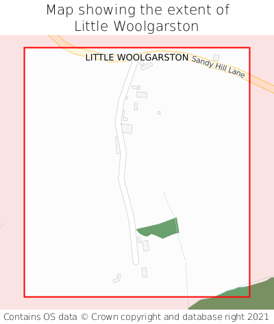 Map showing extent of Little Woolgarston as bounding box