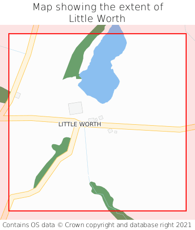 Map showing extent of Little Worth as bounding box