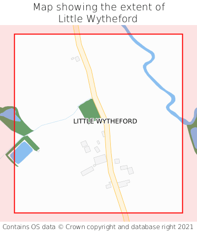 Map showing extent of Little Wytheford as bounding box