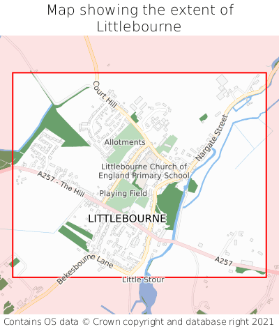 Map showing extent of Littlebourne as bounding box