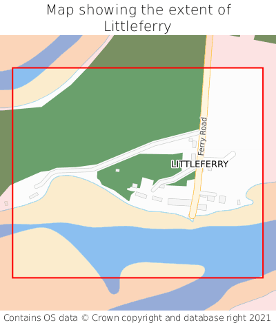 Map showing extent of Littleferry as bounding box