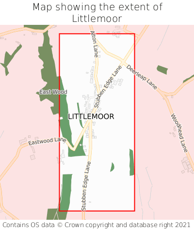 Map showing extent of Littlemoor as bounding box