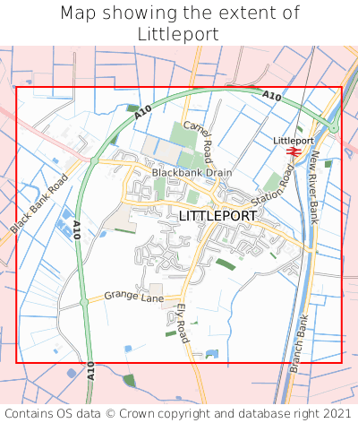 Map showing extent of Littleport as bounding box