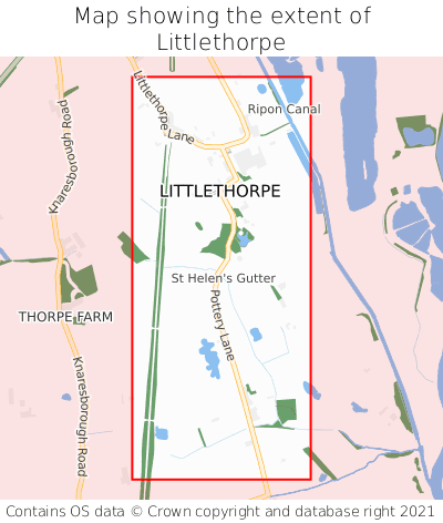 Map showing extent of Littlethorpe as bounding box