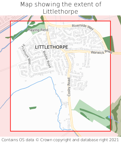 Map showing extent of Littlethorpe as bounding box