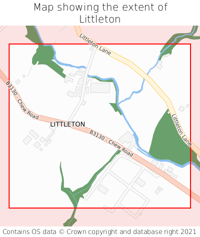 Map showing extent of Littleton as bounding box