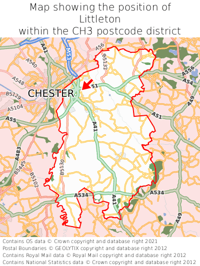 Map showing location of Littleton within CH3