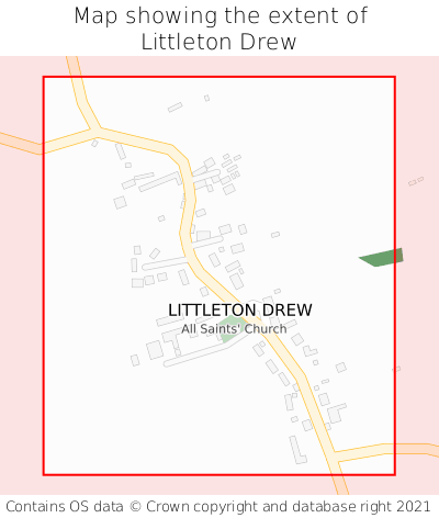 Map showing extent of Littleton Drew as bounding box