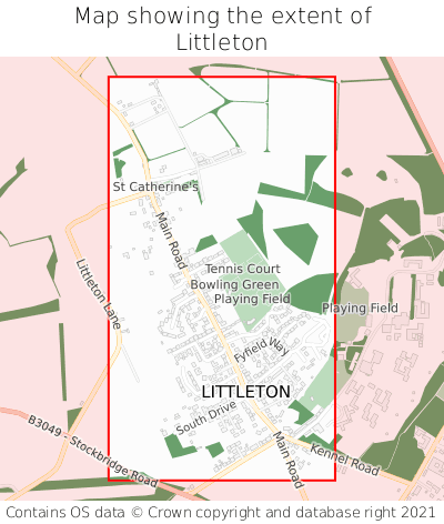 Map showing extent of Littleton as bounding box