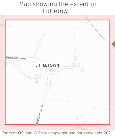 Map showing extent of Littletown as bounding box