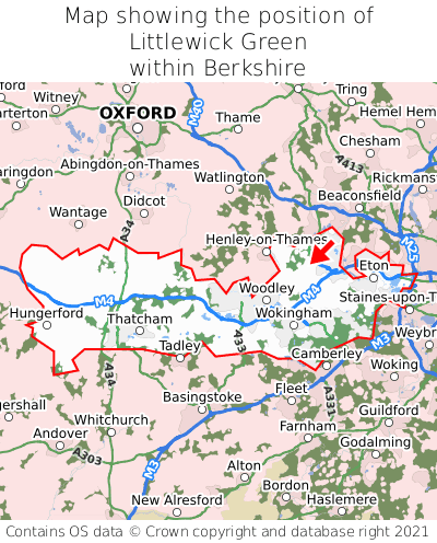 Map showing location of Littlewick Green within Berkshire