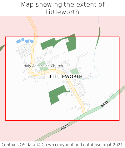 Map showing extent of Littleworth as bounding box