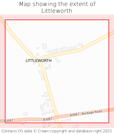 Map showing extent of Littleworth as bounding box