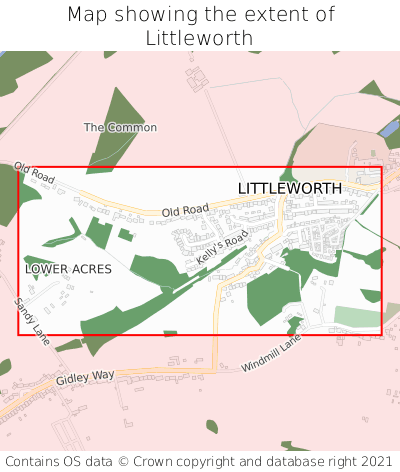 Map showing extent of Littleworth as bounding box