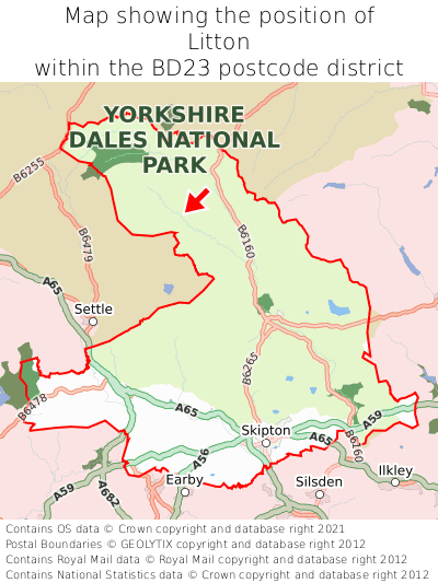 Map showing location of Litton within BD23