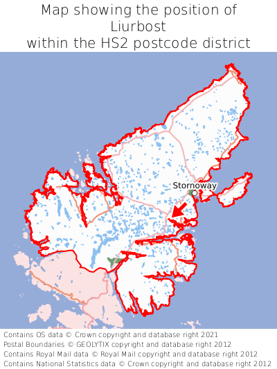 Map showing location of Liurbost within HS2