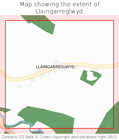 Map showing extent of Llaingarreglwyd as bounding box