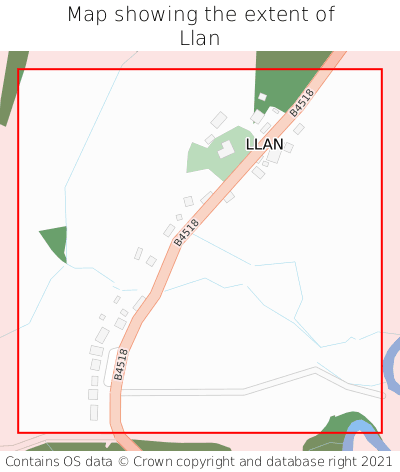 Map showing extent of Llan as bounding box