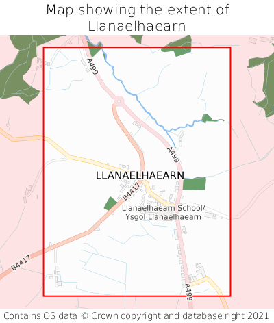Map showing extent of Llanaelhaearn as bounding box