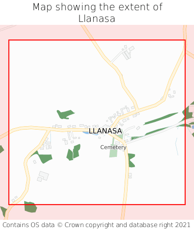 Map showing extent of Llanasa as bounding box