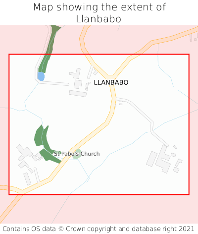 Map showing extent of Llanbabo as bounding box