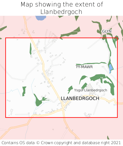 Map showing extent of Llanbedrgoch as bounding box