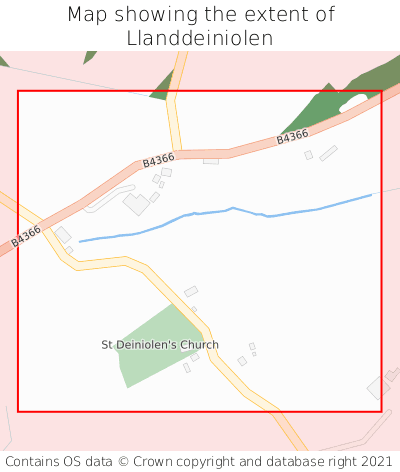 Map showing extent of Llanddeiniolen as bounding box