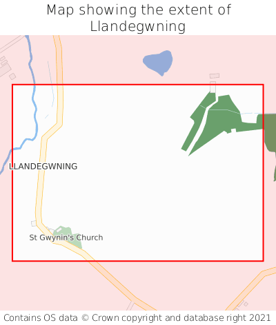 Map showing extent of Llandegwning as bounding box