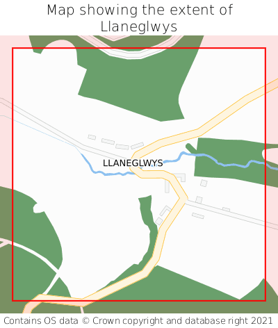 Map showing extent of Llaneglwys as bounding box