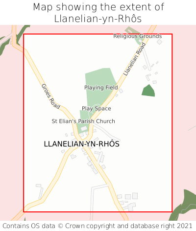 Map showing extent of Llanelian-yn-Rhôs as bounding box
